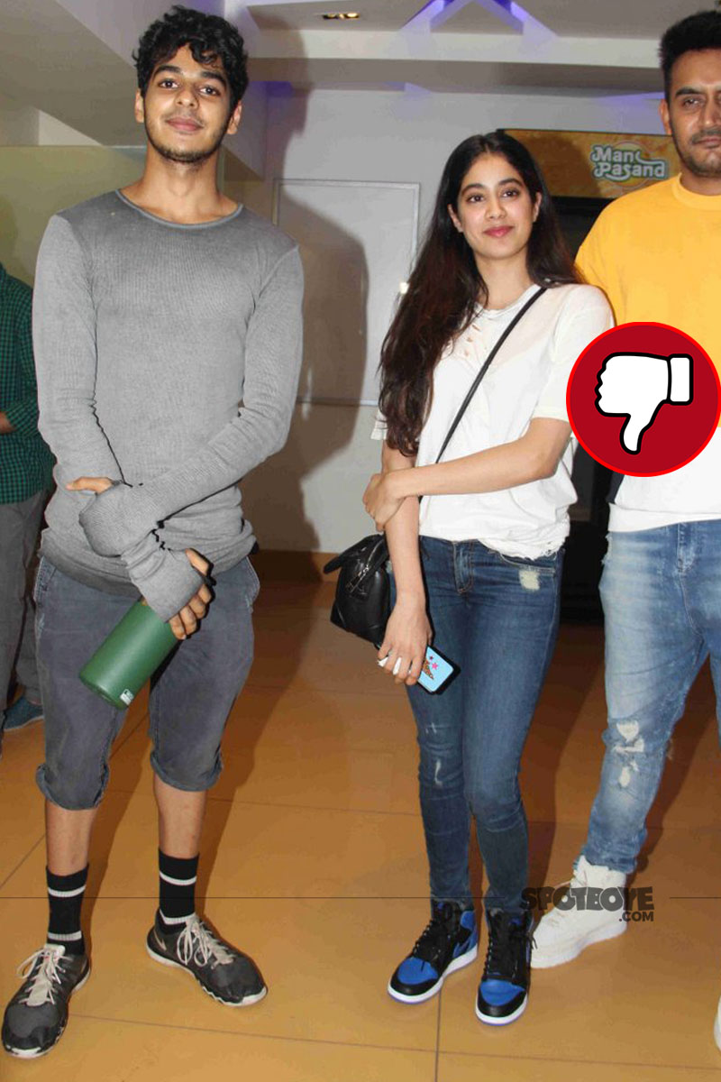 ishaan khattar jhanvi kapoor spotted post movie screening