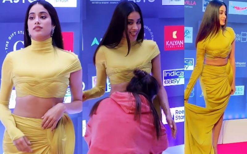 Janhvi Kapoor Gets Mercilessly TROLLED For Wearing An Uncomfortable Outfit; Netizens Say, ‘Aise Fashion Par Lanat Hai Jo Aap Se Hi Na Sambhle’
