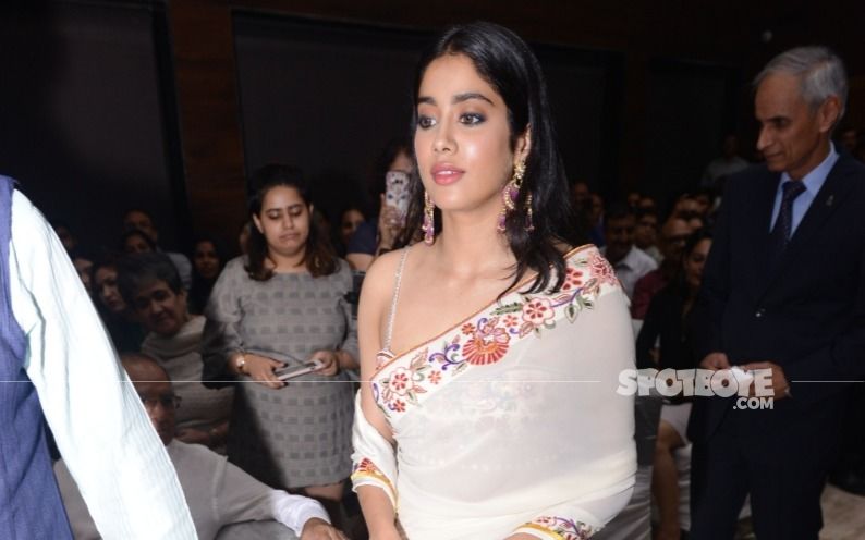 Janhvi Kapoor Stuns In An Off-White Saree At A Book Launch In Delhi
