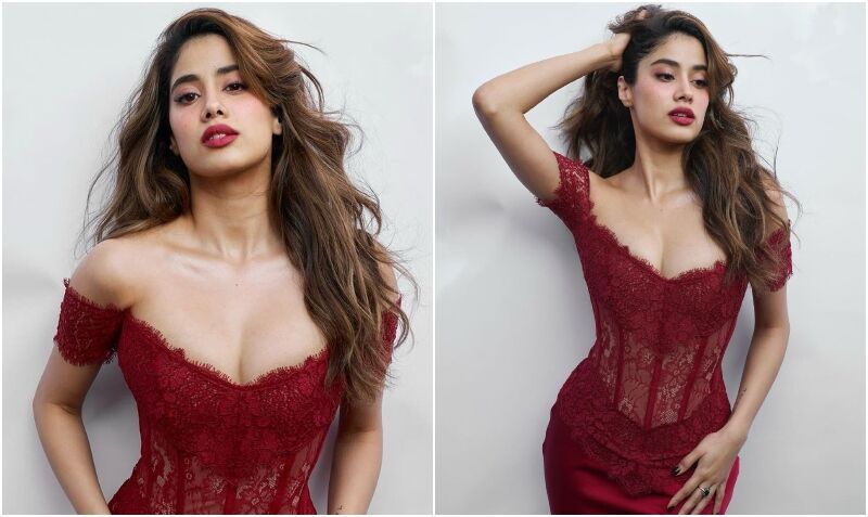 Janhvi Kapoor Stuns In A Red Corset Dress Worth Rs 1.9 Lakhs, Ahead Of Valentine's Day- Take A Look