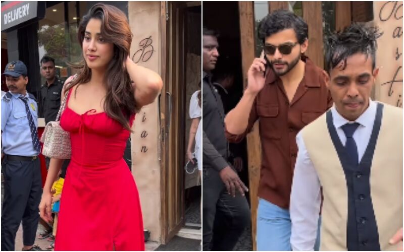 Janhvi Kapoor Stuns In A Thigh-High Slit Red Dress For Her Lunch Date With Rumoured BF Shikhar Pahariya- Video Goes VIRAL