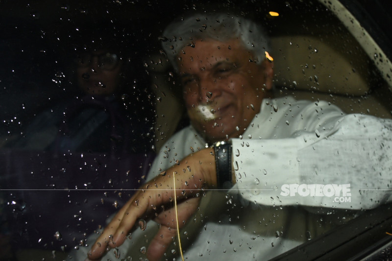 javed akhtar with wife shabana azmi snapped at sanju screening