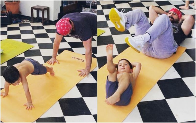 Jehangir Ali Khan Does Push-Ups With Daddy Saif Ali Khan; Kareena Kapoor Khan Shares Pictures On The Occasion Of Yoga Day