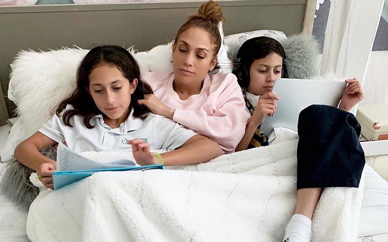 Jennifer Lopez Takes A Break From Rehearsals And Snuggles With Her Kids After Getting The Oscar Snub