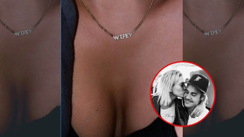 Justin Bieber Gives A Peek At Hailey Baldwin’s ‘Wifey’ Pendant But It’s Her Sizzling Neckline That Will Grab Your Attention