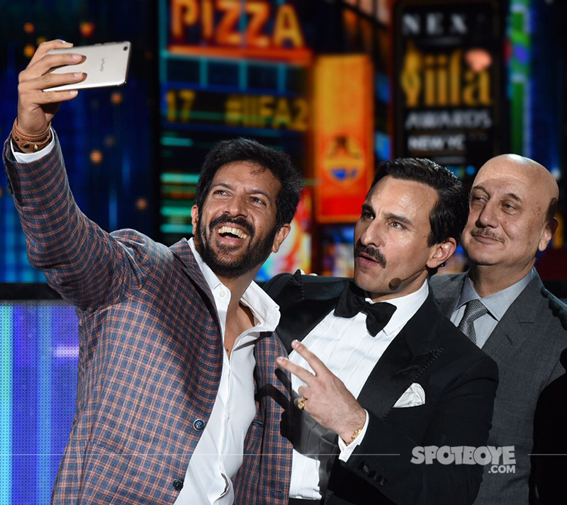 kabir khan saif ali anupam kher  taking a selfie