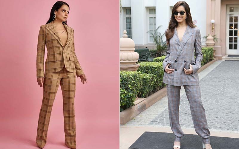 Kangana Ranaut And Shraddha Kapoor Rock Their Film Promotions With Similar Checkered Pantsuits, Actresses Give Total Boss Lady Vibes