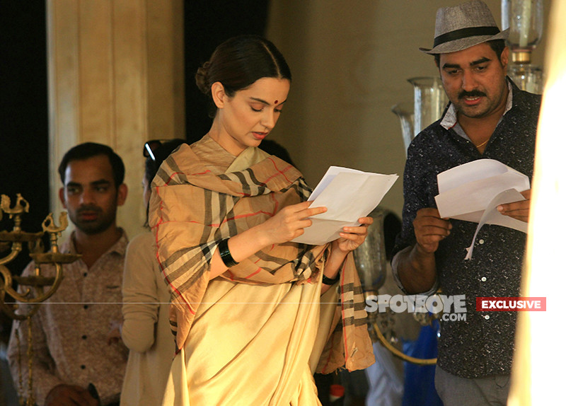 kangana ranaut snapped while rehearsing her dialouges for manikarnika