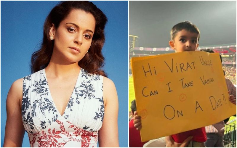 ‘Aap Ashleel Lagte Ho’: Kangana Ranaut Lashes Out At Young Kid’s Parents For Letting Him Hold 'Can I Take Vamika On Date?' Placard