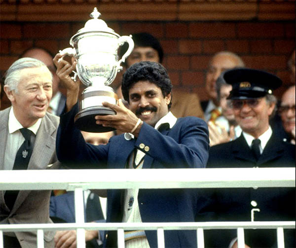 kapil dev after winning the 1983 world cup