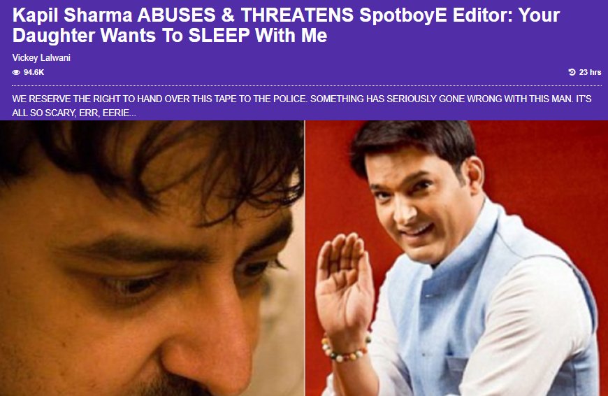 kapil sharma abuses spotboye editor vickey lalwani