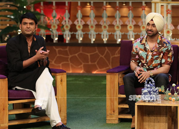 kapil sharma with diljit dosanjh during a recent episode on the kapil sharma show