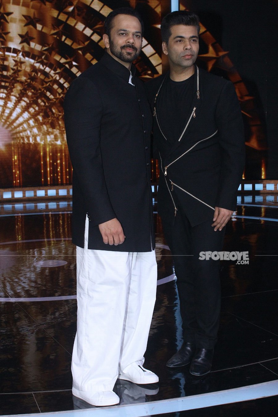 karan johar and rohit shetty on sets of indias next superstar