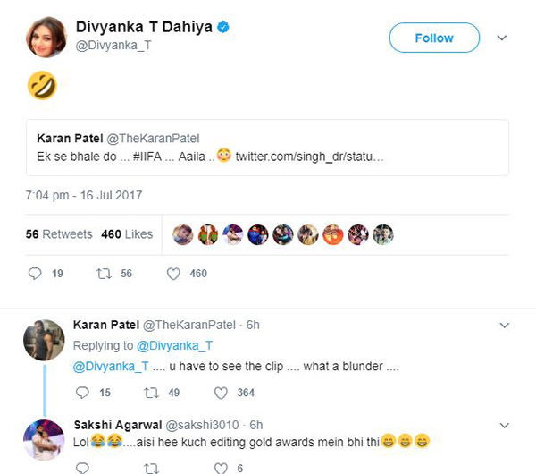 co star karan patel tells divyanka tripathi to check out the goofed up video