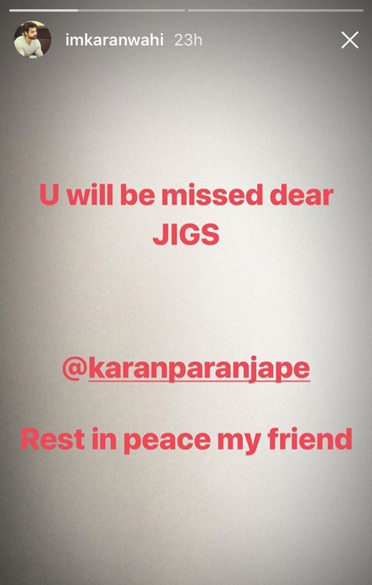 karan wahi instagram story