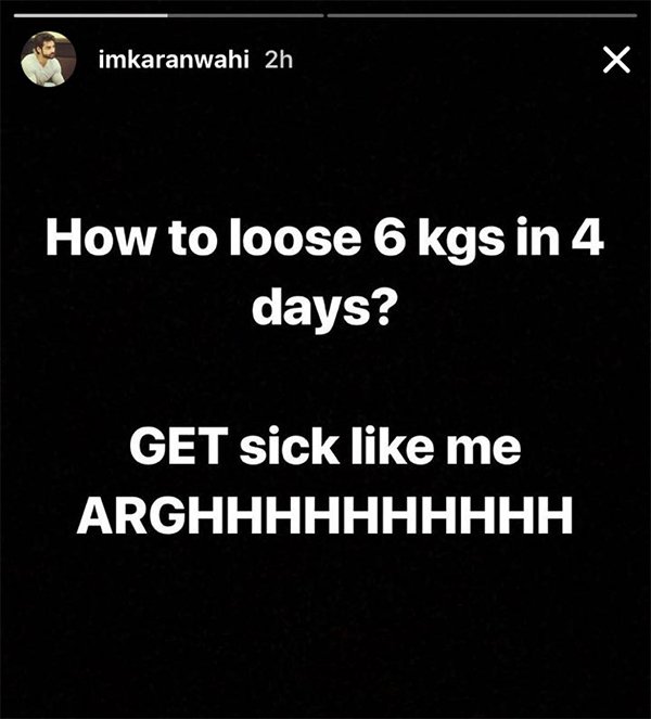 karan wahis instagram story