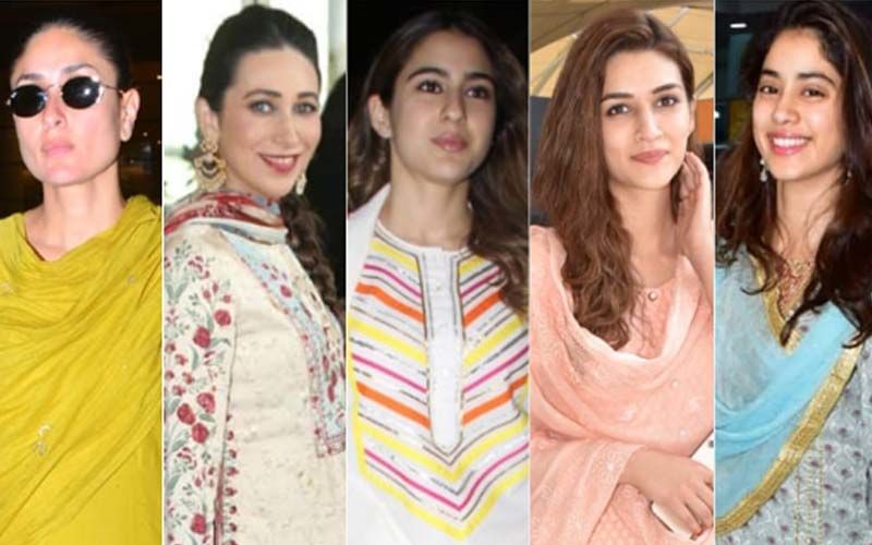 Kareena Kapoor Khan, Karisma Kapoor, Sara Ali Khan, Kriti Sanon, Janhvi Kapoor Make Ethnic Wear The New Travel Gear!