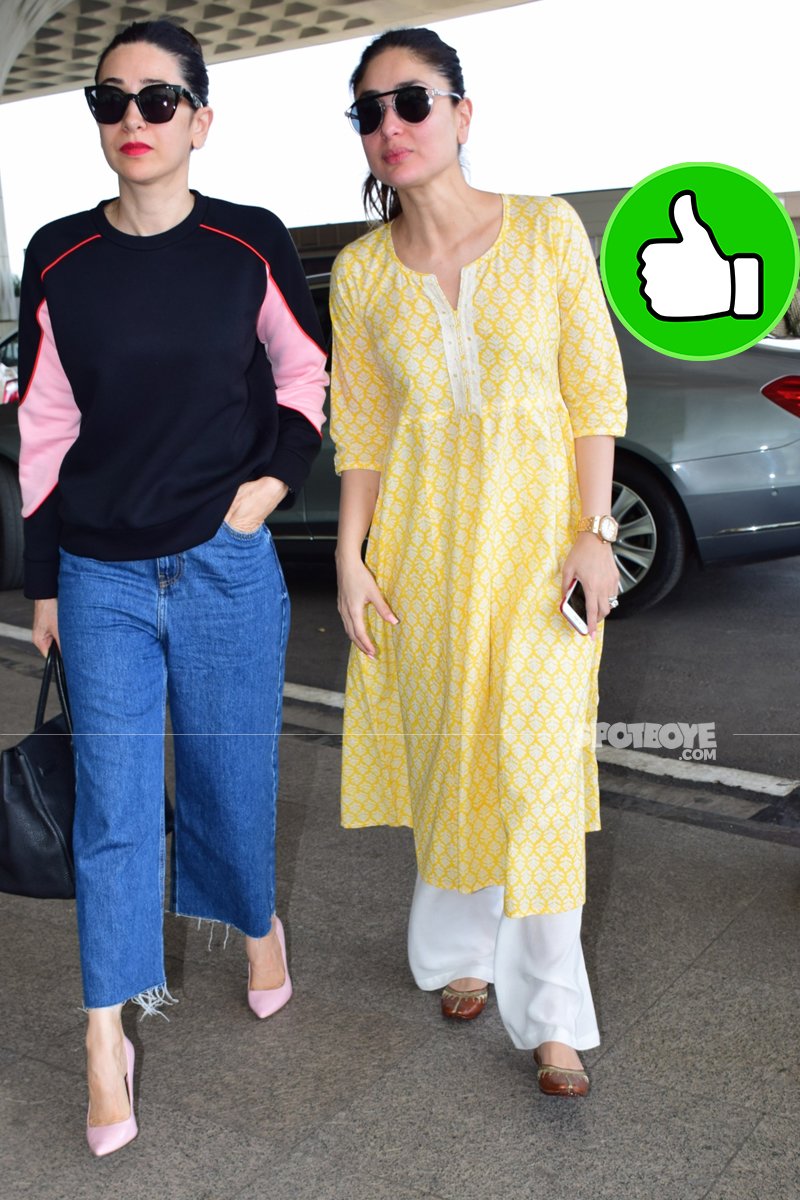 kareena kapoor with sister karisma at the airport