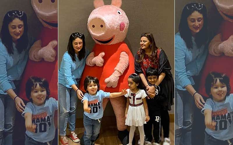 Mumma's Boy Taimur Gets All Excited As He Meets Peppa Pig; Kareena Kapoor Happily Poses For Pic
