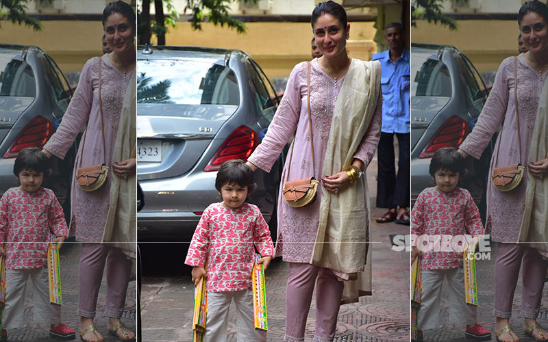 Diwali 2019: Kareena Kapoor Khan Looks Her Festive Best As She Heads Out With Taimur Holding On To His Diwali Crackers