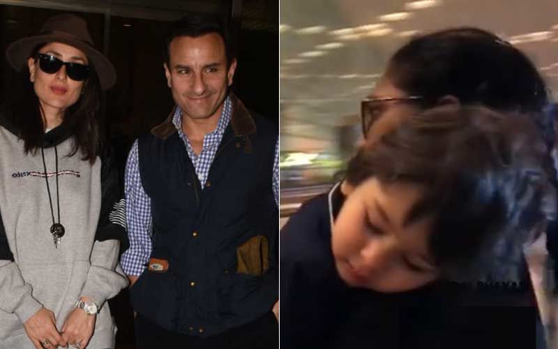 Taimur Naps In Nanny's Arms As He Jets Off To Switzerland With Kareena Kapoor Khan And Saif Ali Khan -VIDEO