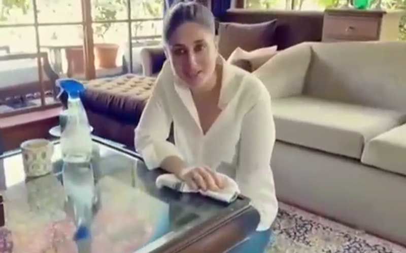 INSIDE Kareena Kapoor Khan's House; Bebo Cleans The Table With Disinfectant While Sending Out An Important COVID-19 Message- VIDEO