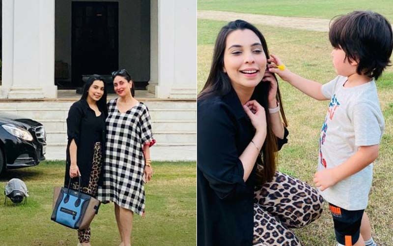 Taimur Ali Khan’s Online Spanish Teacher Poses With Preggers Kareena Kapoor Khan During Her Visit To Pataudi Palace; TimTim Greets Her With A Lovely Flower