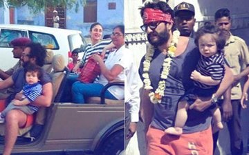 Taimur & Kareena Kapoor Join Saif As He Shoots In Rajasthan