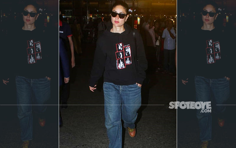 Kareena Kapoor Khan Is Back In Mumbai, Struts Out Of The Airport In A Baggy Black Sweatshirt