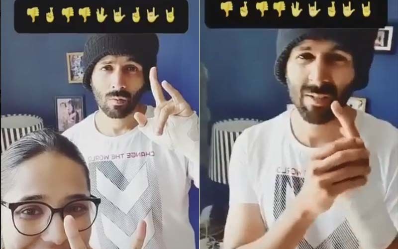 Kartik Aaryan Takes The Emoji Dance Challenge With His Injured Hand, FAILS To Keep Up With His Sister-WATCH