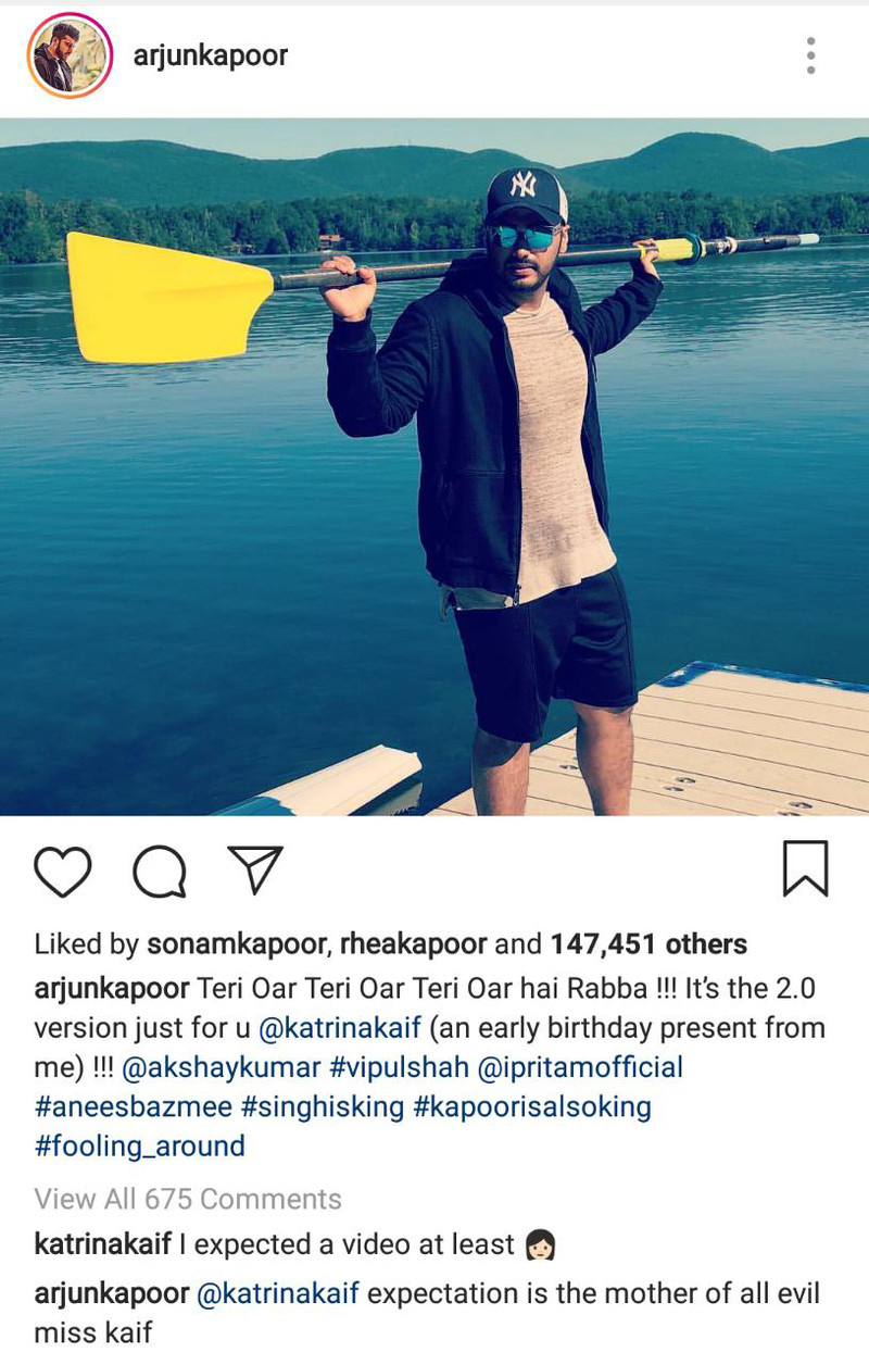 katrina kaif and arjun kapoor instagram conversation