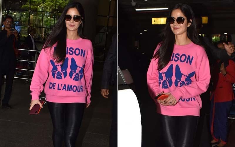 Katrina Kaif Returns From A Wedding; Slays It At The Airport In A Pink Sweatshirt