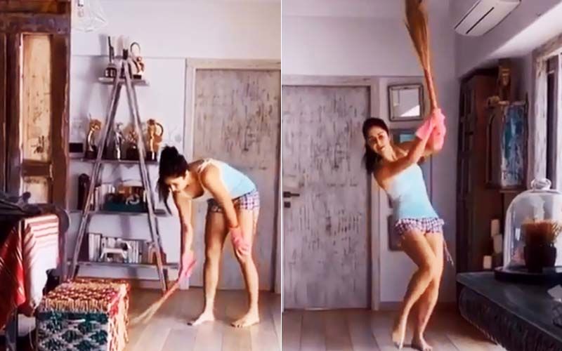 After Doing Dishes, Katrina Kaif Sweeps Floors; Hits A Six With Her Jhaadu While Sis Isabelle Commentates-WATCH