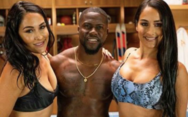 WWE Star Nikki Bella And Her Twin Make Kevin Hart Sit In A Cold Tub And It Is Cold As B**LS- VIDEO