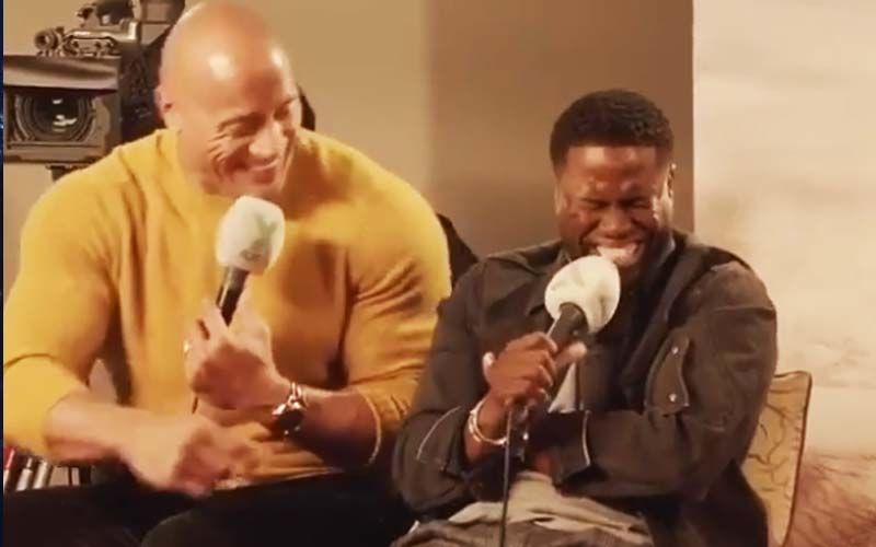 Kevin Hart Reveals Dwayne Johnson Can Tie His B**LS Without His Hands; Both Can’t Stop Laughing- VIDEO