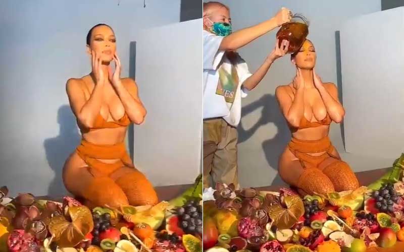 Kim Kardashian Makes Honey Dripping On Her Face Look Sexy; Shares BTS Video From Her Photoshoot For Her Makeup Brand