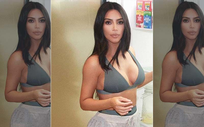 Kim Kardashian Models Plunge Bralette As She Gives Fans A Glimpse Into Her Giant Fridge