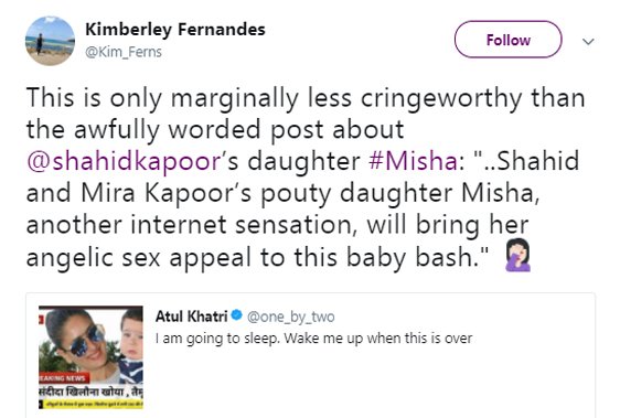 kimberly fernandes tweets about star kids
