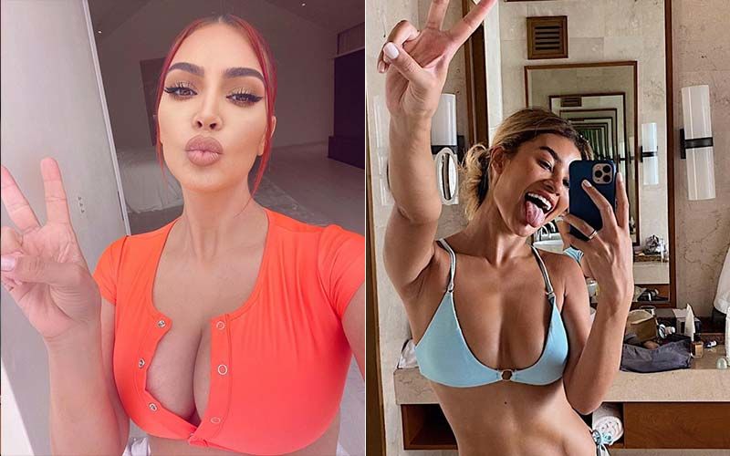 Kim Kardashian Sofia Richie And Others Flash ‘peace Sign While Posing In Bikinis Without A