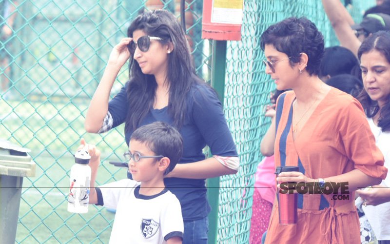 Kiran Rao Spotted Taking Little Azad Rao Khan For A Football Match