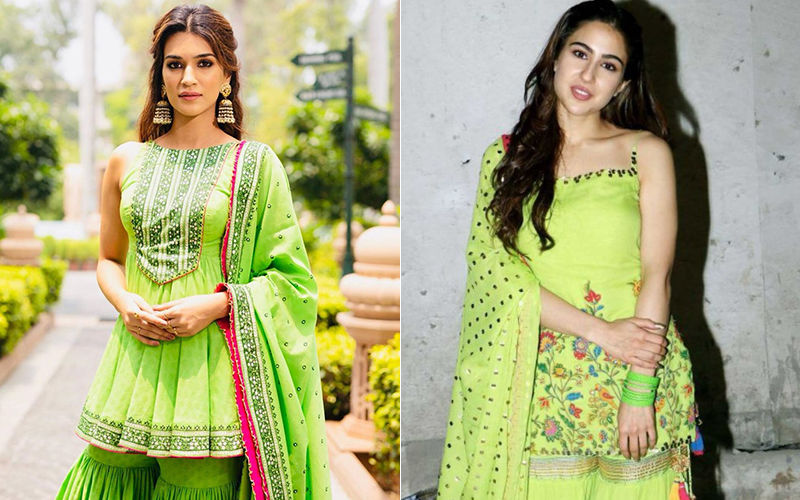 Kriti Sanon's Green Sharara Suit Looks Similar To Sara Ali Khan's Neon Outfit- Who Looks Better In This Desi Look?
