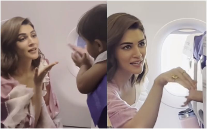 Kriti Sanon Travels In Economy Class; Video Of Actress Playing With Kid Goes VIRAL! Netizens Say, ‘Just A Baby Playing With Another Baby’- WATCH