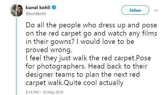 kunal kohli tweets about cannes film festival