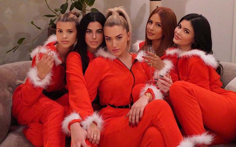 Kylie Jenner, Sofia Richie And Her Girl Gang Make For Sexy Santas In Their Similar Red Onesies