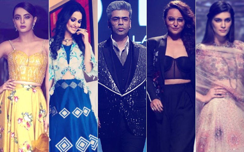 LFW 2018: Karan Johar DARES To Go GREY; Surveen Chawla, Hina Khan, Sonakshi Sinha & Kriti Sanon Redefine SEXY!