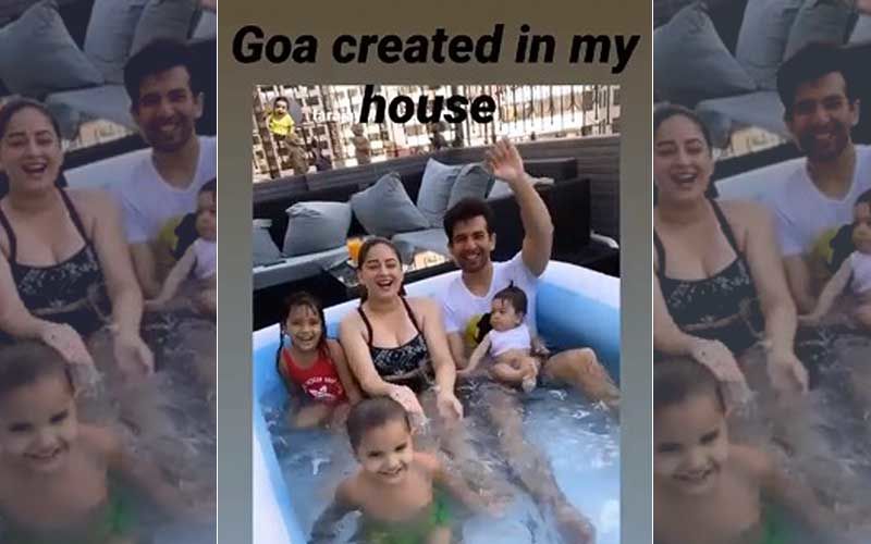 Jay Bhanushali-Mahhi Vij Create An In-House Swimming Pool For Their Kids In The Balcony; Share A Hilarious Video With Tara