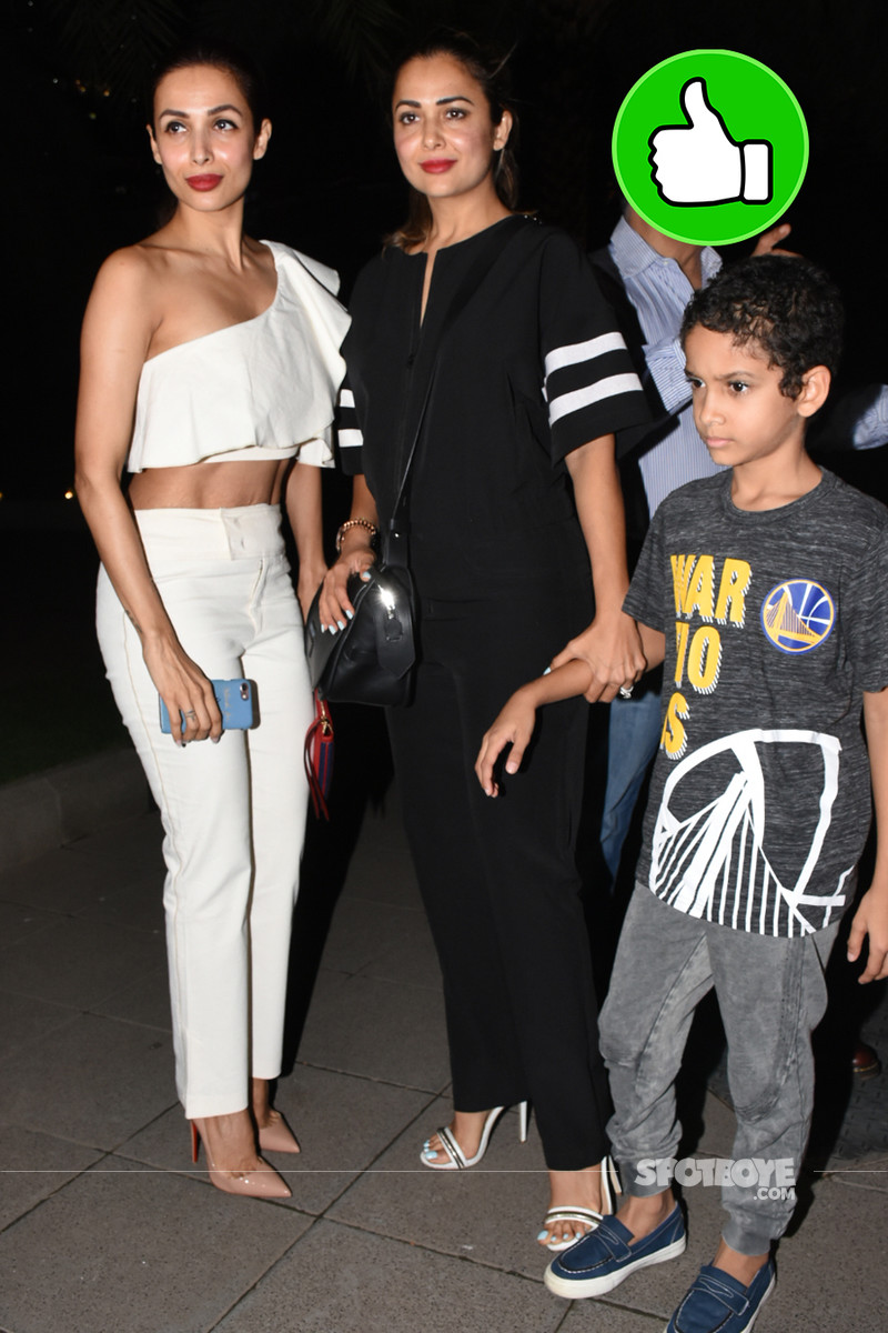 malaika arora with sister amrita snapped post dinner