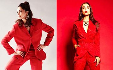 Deepika Padukone Or Malaika Arora- Who Rocked The Sexy Red Power Suit Better?