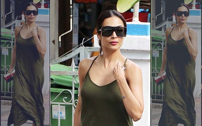 A Salad A Day: Malaika Arora Struts Out Of A Salad Bar Looking Delicious In An Olive Green Maxi