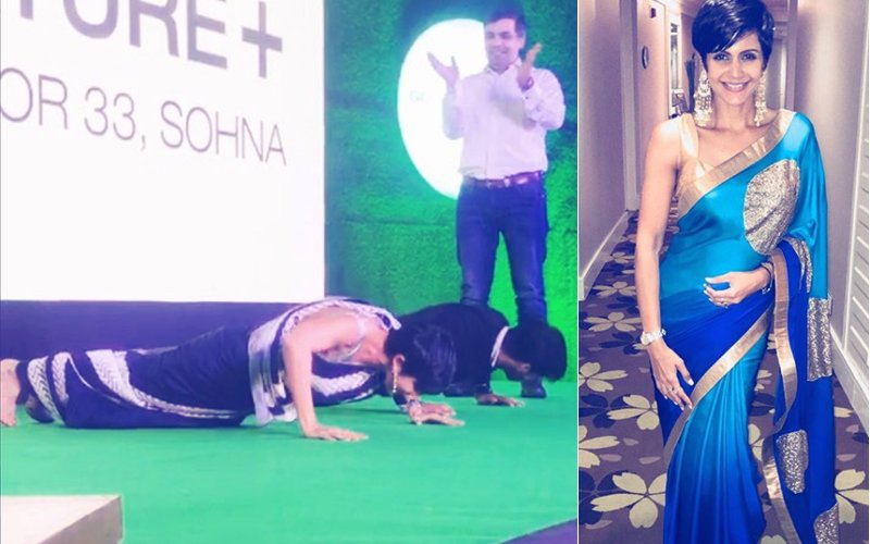 Push-Ups In A Saree? Why Not? Mandira Bedi Shows You How It’s Done